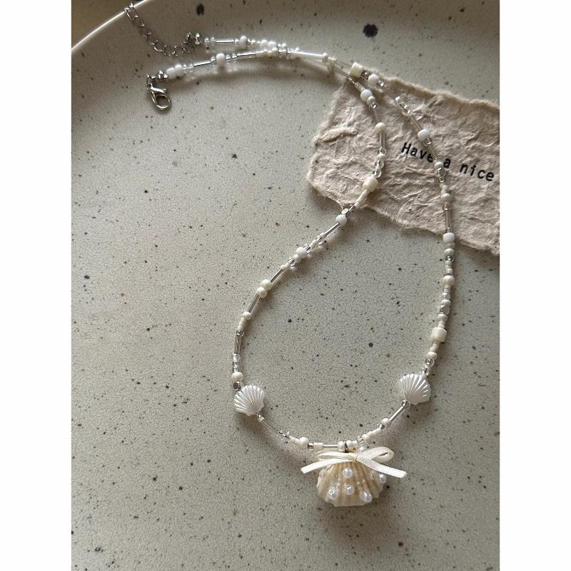 Vacanza al Mare~ Collana di Conchiglie Ragazze Accessori di Design di Nicchia di Alta Gamma Vento da Vacanza in Spiaggia Catena per la Clavicola