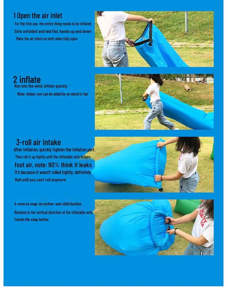 Portable Inflatable Sofa: Creative Outdoor Beach Sleeping Bag & Foldable Air Bed