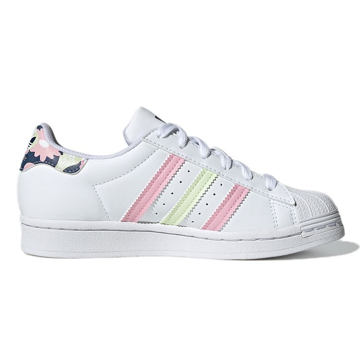 Adidas Superstar White Floral Men Sneakers Cloud-White Almost-Lime True-Pink GY3330