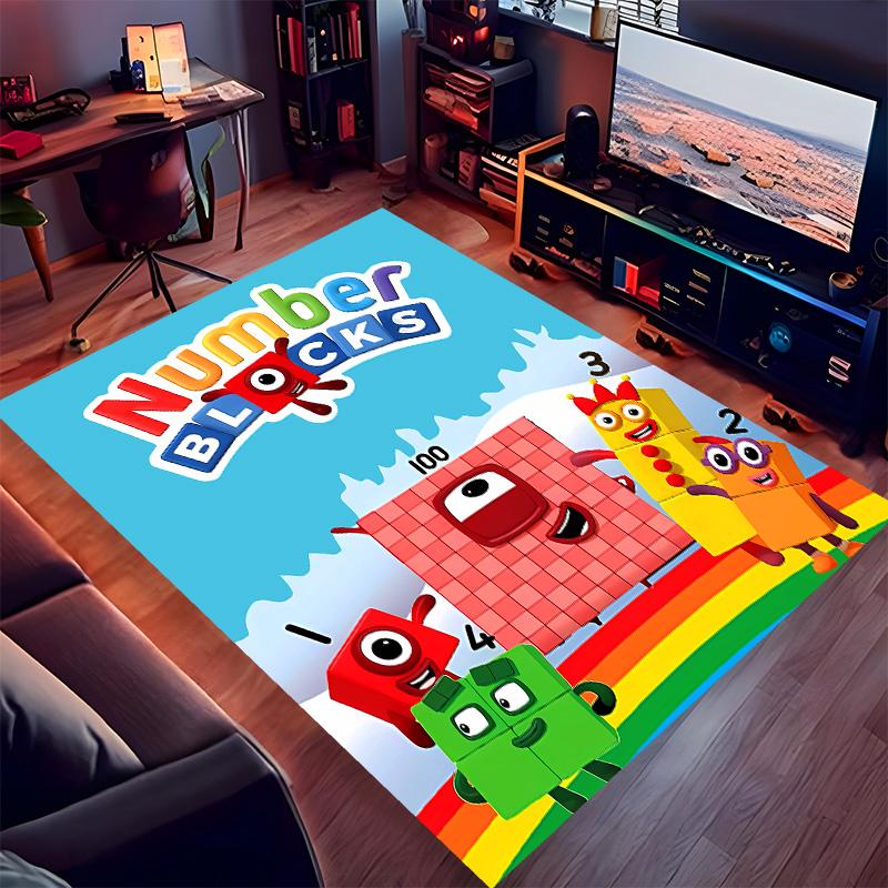 Tappeto Assorbente Lavabile Stampato Numberblocks, Tappetini Antiscivolo per Bagno, Tappeti da Cucina, Tappetino Yoga, Ingresso Soggiorno, Tappeti da Campeggio Picnic