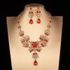 DIEZI Baroque Bridal Crown Tiaras For Women Wedding Princess Queen Red Green Blue Crystal Tiaras Necklace Earrings Jewelry Sets