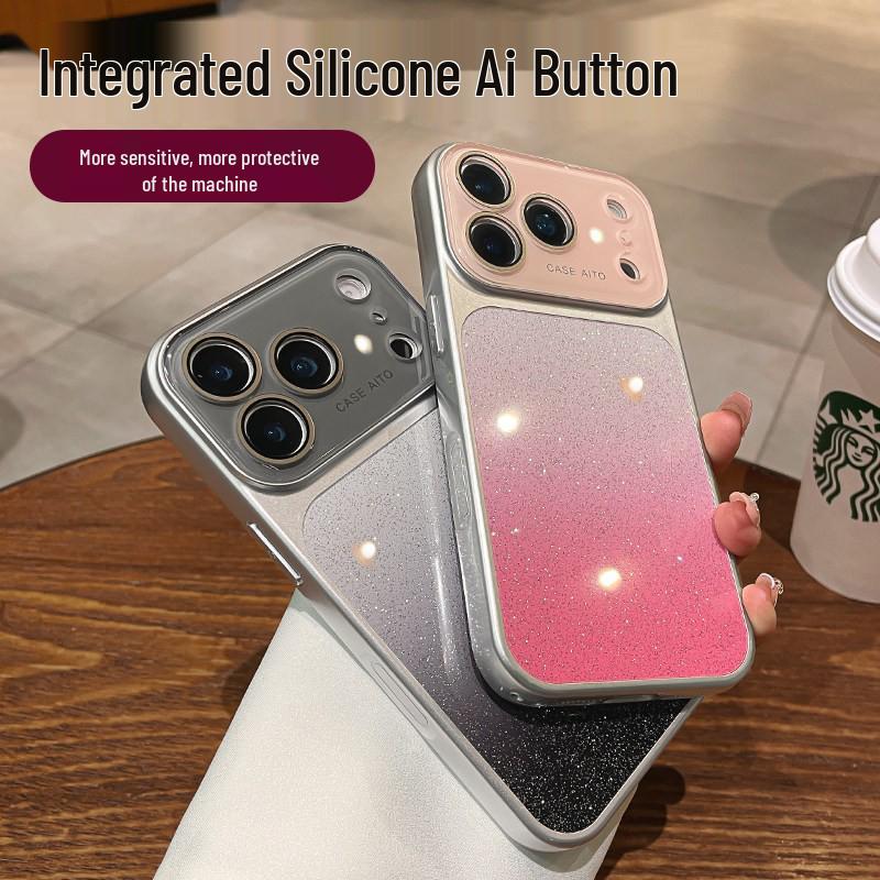 Gradient Glitter Crystal Lens iPhone 17 Pro Max Case with Apple 15 Shell