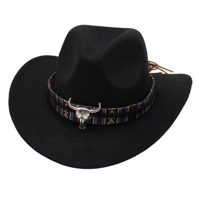 Ethnic Style Handsome Tibetan Hat Children'S Performance Top Hat Cow Head Warped Edge Western Cowboy Hat Sunscreen Sun Hat