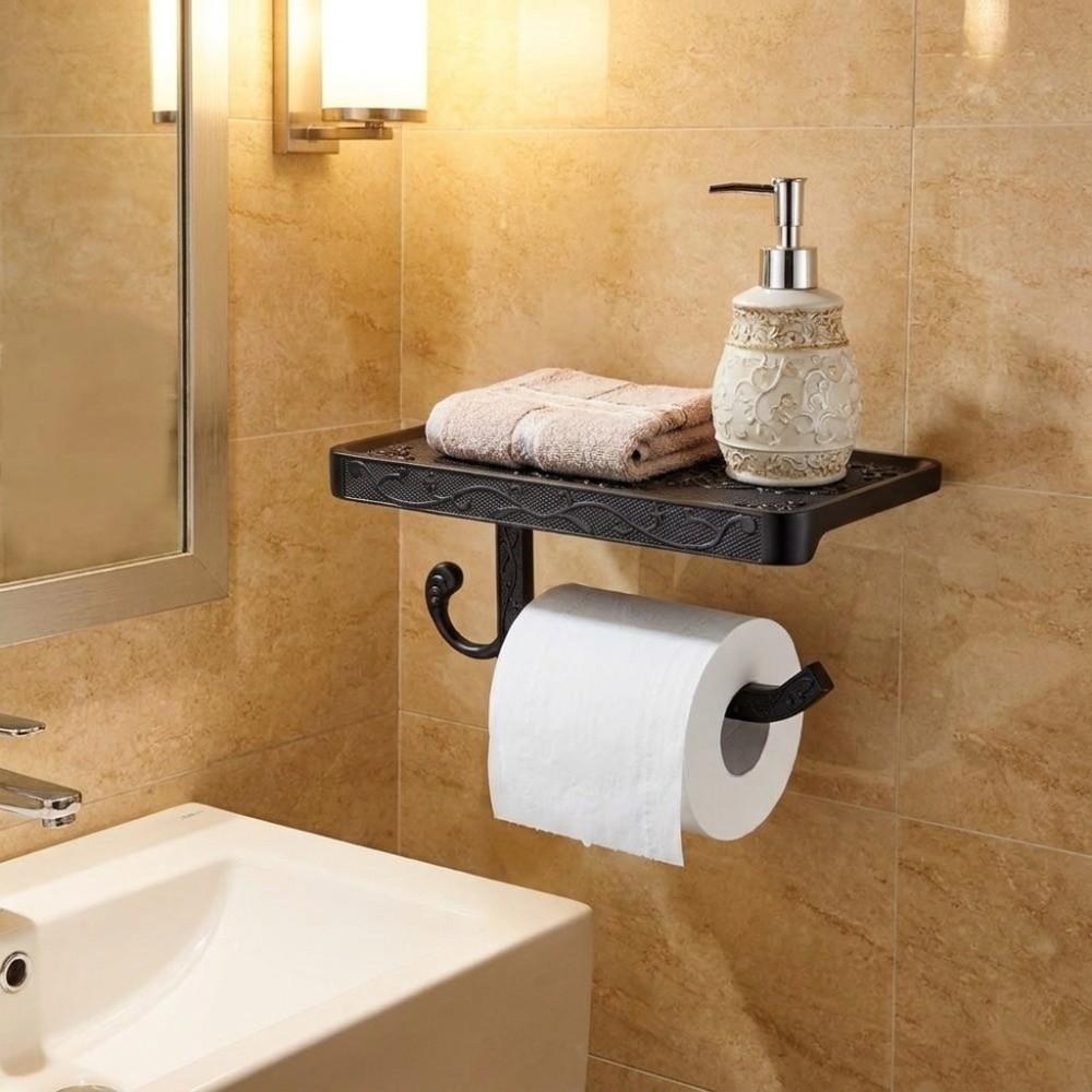 Antique Carved Tissue Roll Rack Vintage Paper Dispenser Bathroom Accessory Storage Rack  Toilet