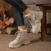 New Large-sized Martens Boots for Women, Versatile and Warm High-top Height-increasing Cotton Shoes