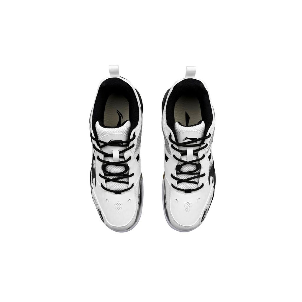 Li Ning Koba Cushioning Abrasion Resistant Breathable Low Top Badminton Shoes Men's White Black AYTM079-11(Team1311-)