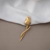 Light Luxury Metal Rose Brooch, Niche Elegant Creative Design Sense Exquisite Accessories