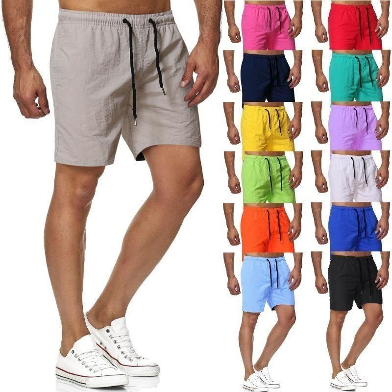 

Men s 5-minute Quick-dry Solid Color Beach Pants Sports Fitness Shorts M білий
