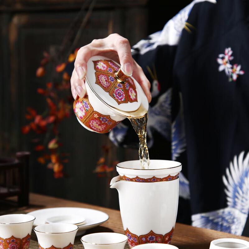 Chaxun Cloisonné Enamel Porcelain Gaiwan Teacup