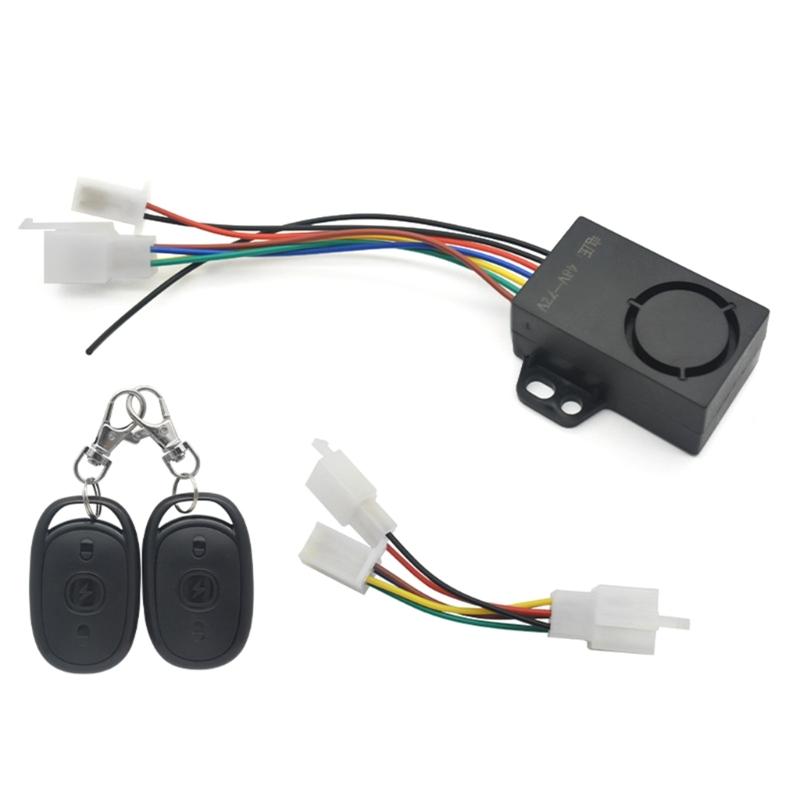 48V-72V Electric Bike/Tricycle Alarm Electric Bike Scooter Alarm Wireless Remote Control Anti-Theft Security Alarm