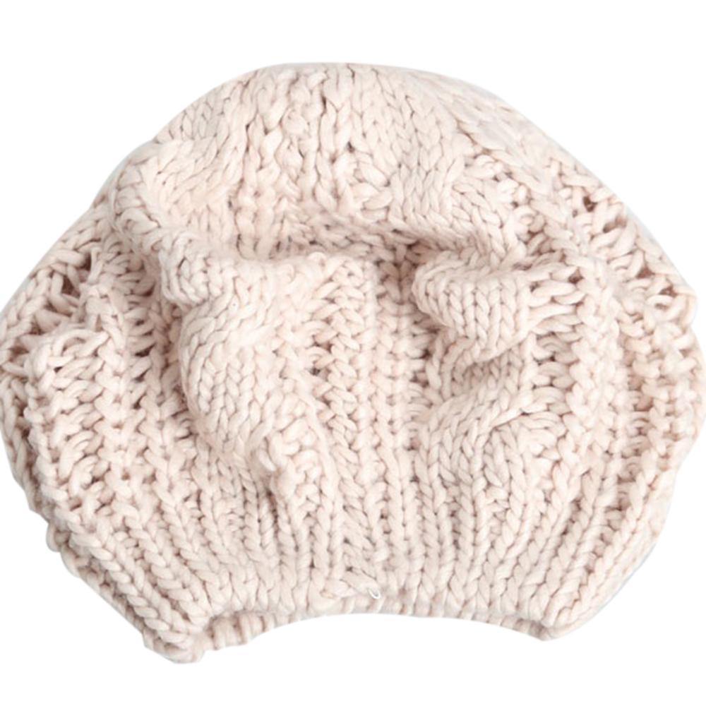Winter Warm Women Knitted Braided Beanie Hats Wool Crochet Slouchy Beanies Lady Beret Hat Ski Cap