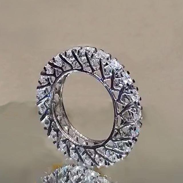 

Простые великолепные круглые кольца AAA для женщин и женщин с посеребренными роскошными модными женскими аксессуарами на палец 6