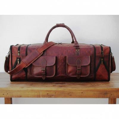 Kožená cestovní taška Duffel Weekender Large Gym Duffle Noční nošení zavazadel