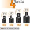 4PCS Impact Socket Adapter Reducer Set 1/2 3/8 1/4 Inch Use Wrenches Drills In Auto and Impact Driver Construction Work