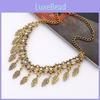 Vintage Alloy Leaf Pendant Necklace With Crystals For Artful Women