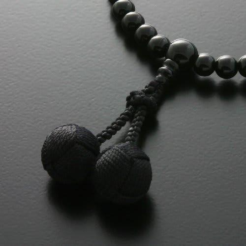 Kyoto Butsudan Hayashi Prayer Beads for Women, Pure Silk Braided String with Black Onyx Tassel, Includes Prayer Bead Bag, W-015, Kyoto, Suitable for A