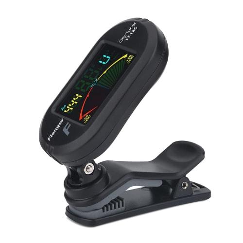 Flanger FT 12C Colorful Screen Tuner with Clip Mount for Guitar, Bass, Ukulele, and Violin - Easy-to-Use Flanger Clip-on Chromatic Tuner