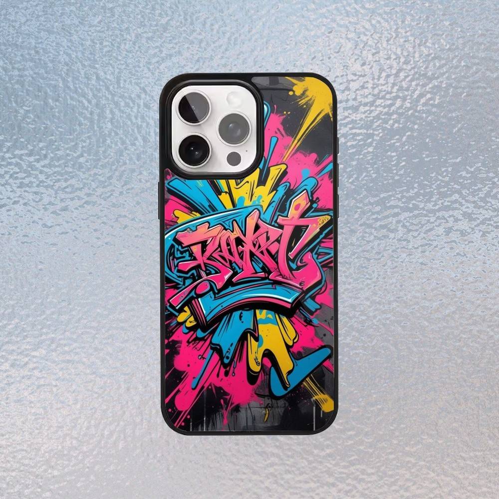 Coole Bunte Graffiti Handyhülle Für iPhone17,16,15,14,13,12,11 Plus,Pro Max Magnetisches Magsafe Kabelloses Laden