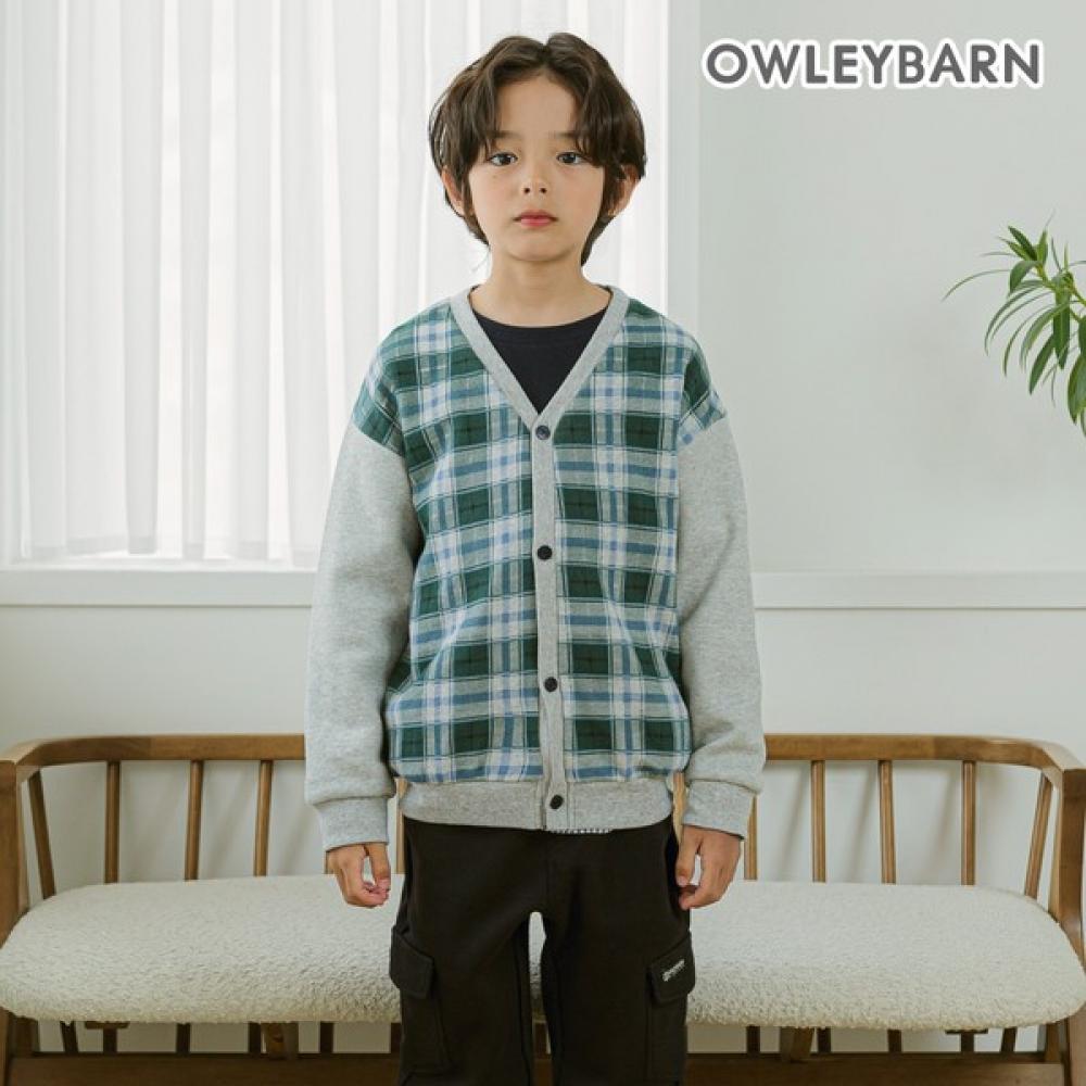  Olivan  Olivan Mix Check Cardigan  Green 