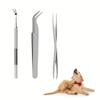3Pcs/Set Tick Fork Professional Tick Tweezers Portable Pet Tick Hook Tick Remover Tool Home Outdoor