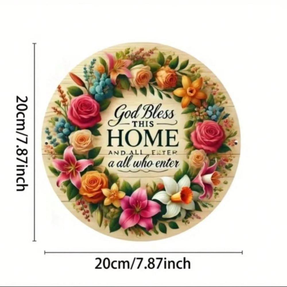 Vintage Bless This Home Round Metal Wall Art Decor for Club Room