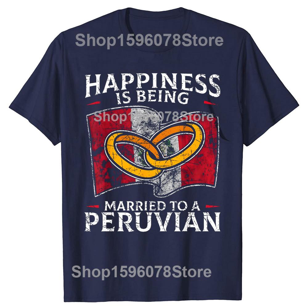 

Peruvian Wedding Republic of Peru Married T Shirts Unisex Pure Cotton Humor Streetwear Tee Shirt Short Sleeve Unisex Loose Clothing S