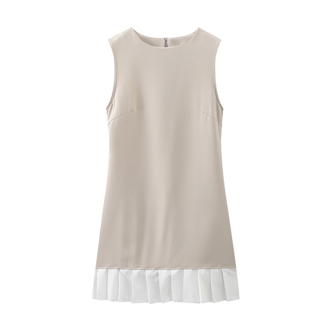 Summer 2024 Women s European & American Style Sleeveless Patchwork Two-Piece Casual Dress S