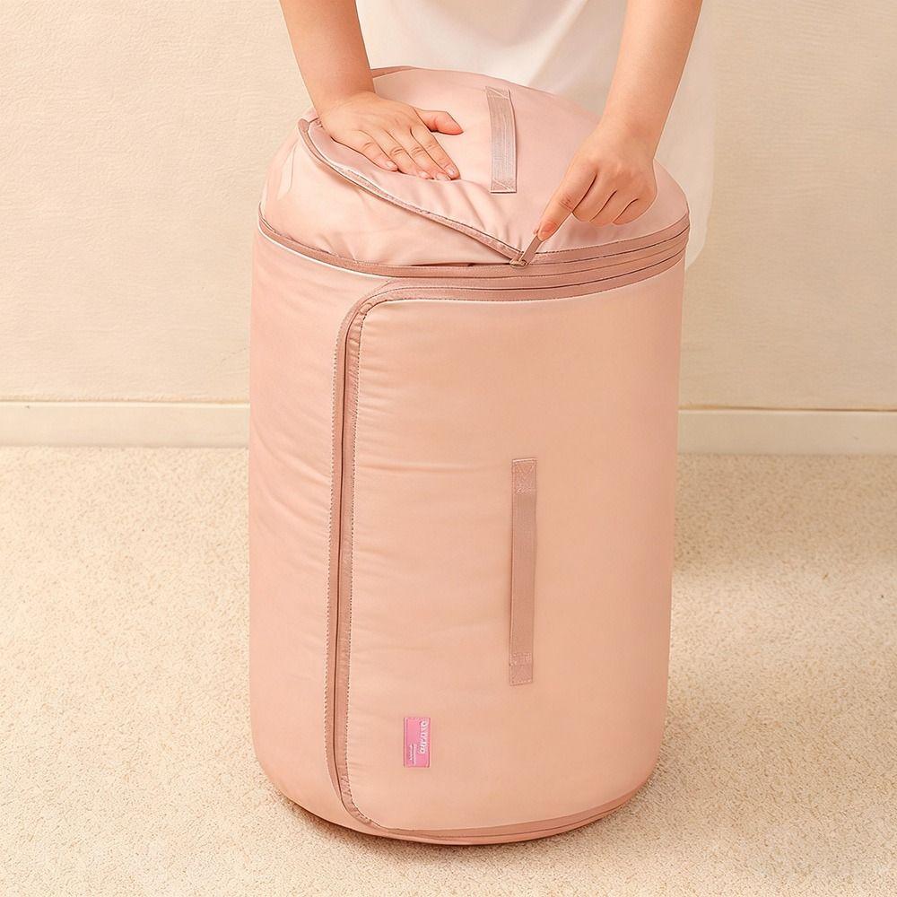 Self-Compressing Quilt Storage Bag Cylinder Dustproof Clothing Storage Bags Dustproof Organizer for Clothes Blankets&Quilts