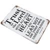Vintage Tin Sign Trust In The Lord With All Your Heart And Lean Not On Your Own Understanding Wall Art Decor Metal Sign Quote Plaque Poster For Home