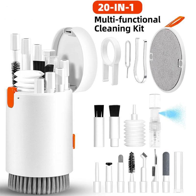 20-in-1 Keyboard Cleaning Kits Cleaner Phone Headset Cleaning Tool Set Cleaner Pen Computer Laptop Screen Cleaning Brush Keycap Puller
