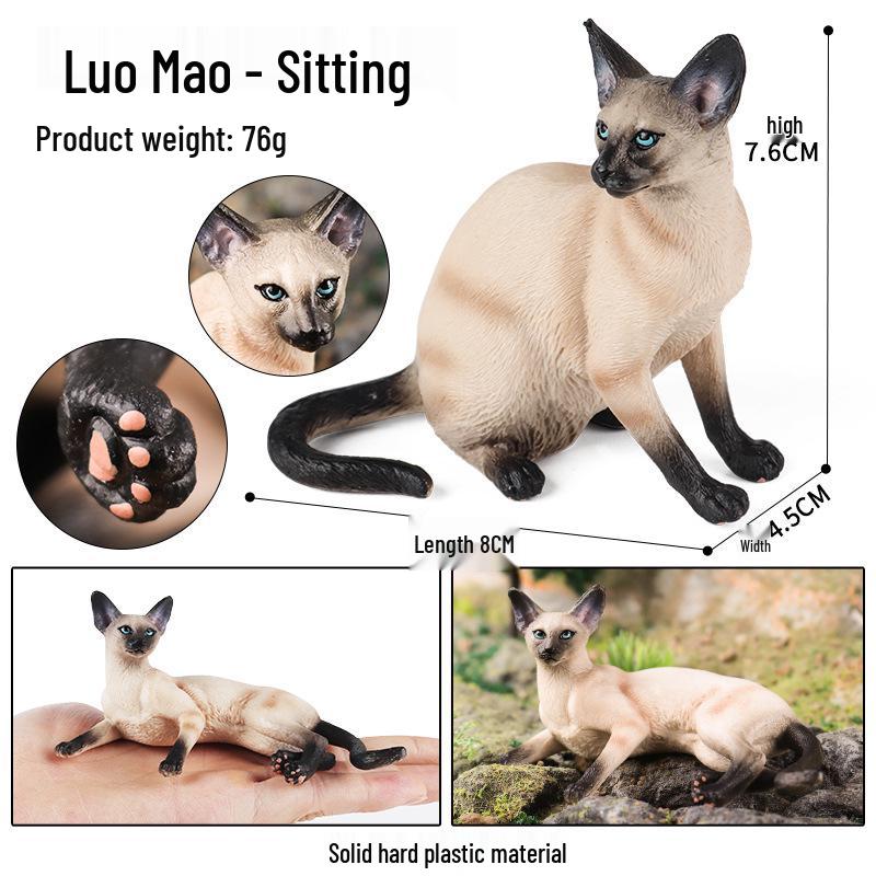 Yaratıcı Sevimli Kedi Bebek Süsleri - Tüysüz, Pastoral ve Yan Yatan Kediler Ev & Kahve Dükkanı Dekorasyonu İçin