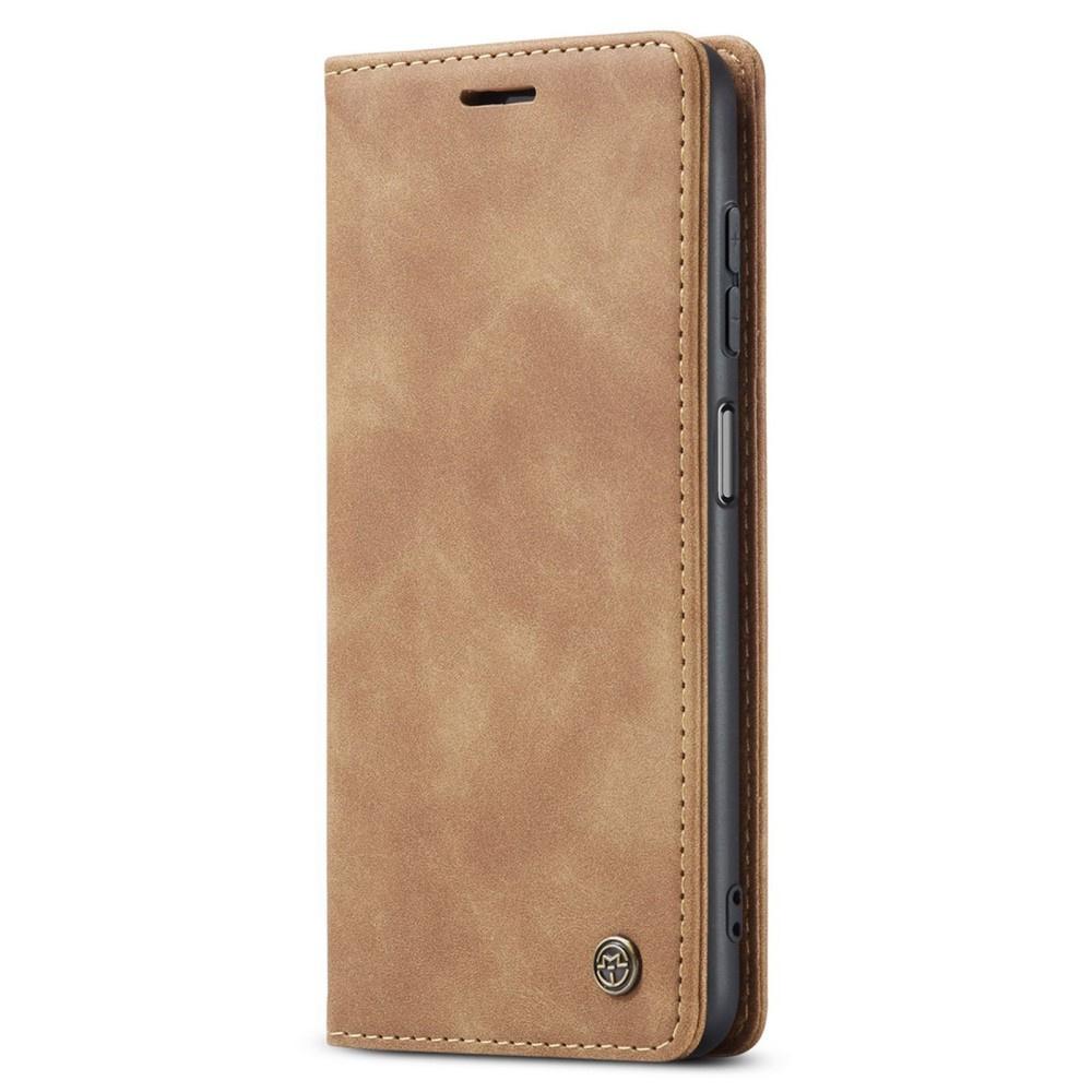 CASEME Case for Samsung Galaxy M33 5G, Leather Wallet Case, Brown