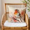 1 Stück bezaubernder Kissenbezug aus Samt mit Vogelmotiv - 45 cm x 45 cm, einseitiges Design, Polyester-Material