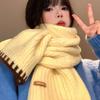 Thermal Women Knit Yarn Scarf Knitted Fall Winter Scarf Versatile Cold Proof Neck Wrap Women