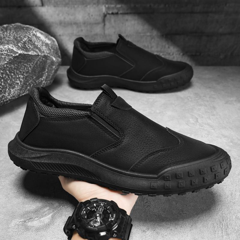 

Мужские лоферы из натуральной кожи ручной работы, осенние дышащие мужские повседневные туфли, роскошные дизайнерские слипоны, мужские туфли для вождения, удобные кроссовки 39 чёрный