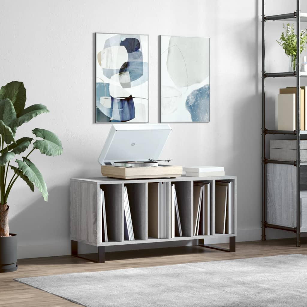Record Cabinet Gray Sonoma 100 x 38 x 48 cm Engineered Wood