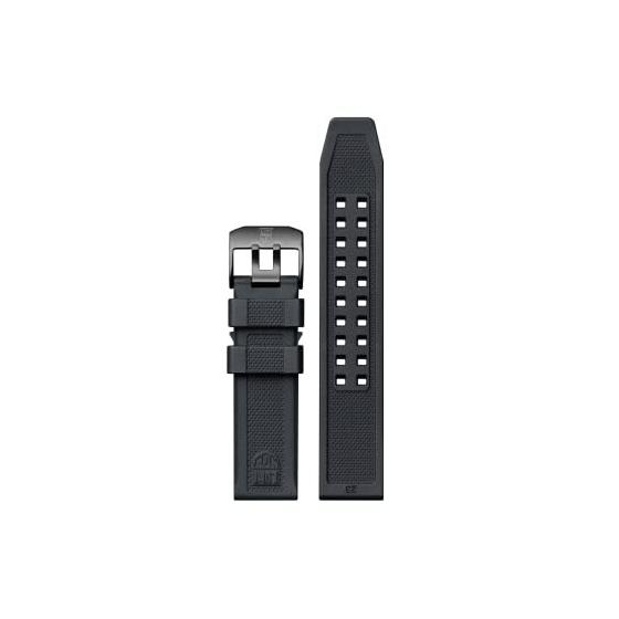 Used Luminox Watch Strap FPX.3050.20B.2.K - 23mm Black Rubber Watch Band Stainless Steel mt