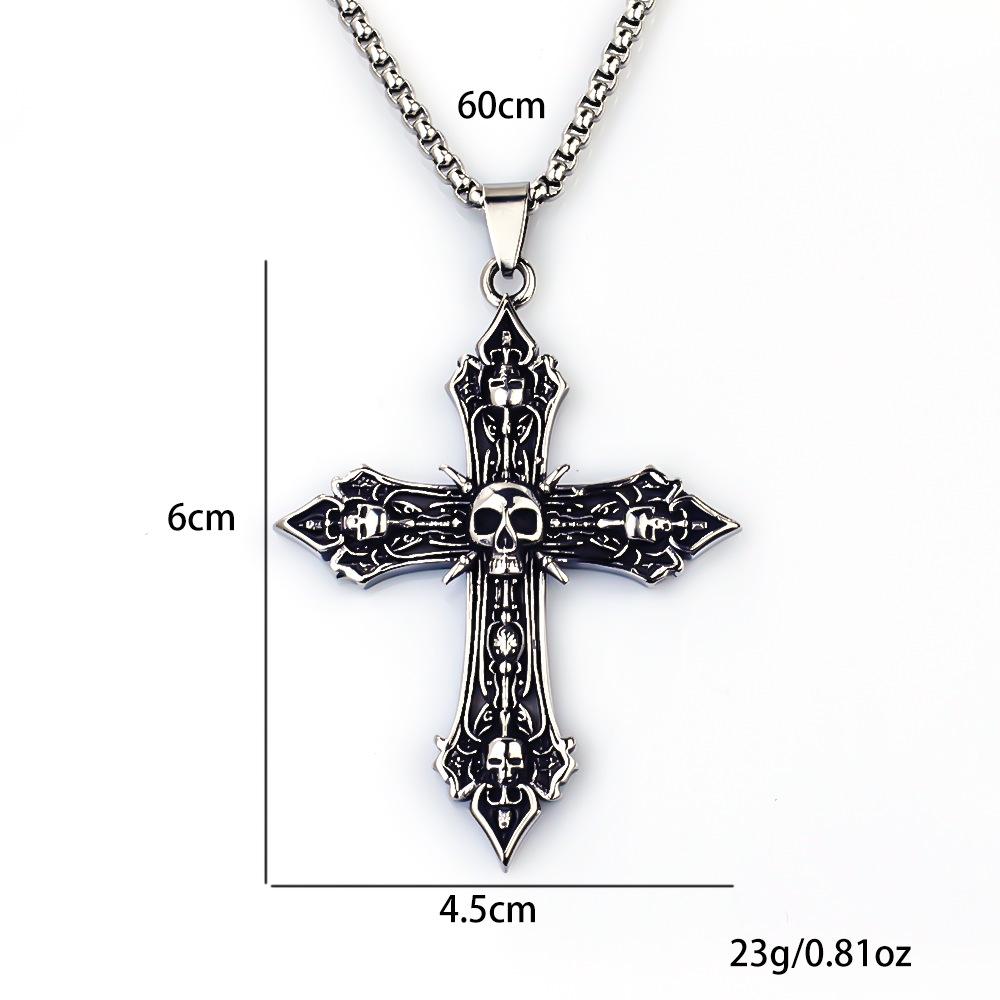 Necklace Baroque Skull Cross Popular Hollow Pendant
