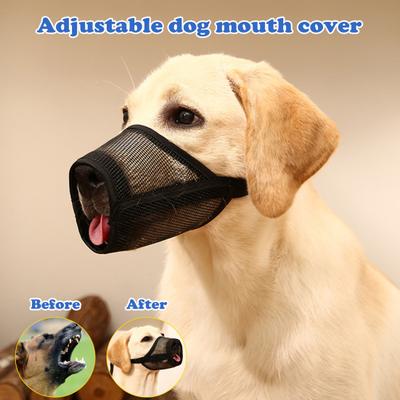Maulkorb für Hunde, verstellbar, weiches Mesh, atmungsaktiv, gegen Beißen, Bellen und Kauen