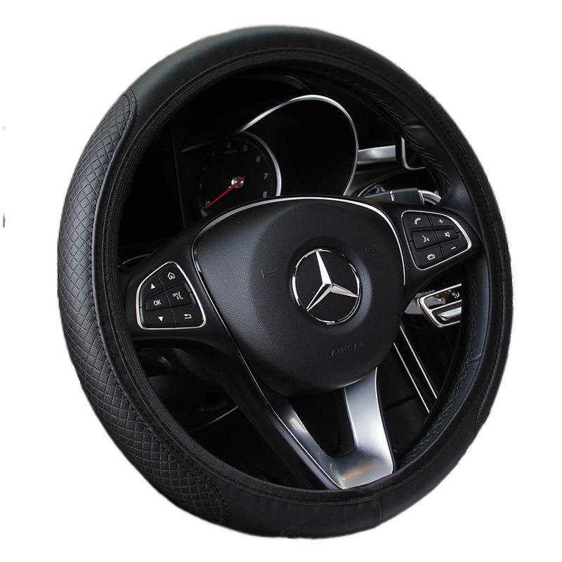 Auto-Lenkradbezug – Faserleder, Doppelkreis, Gummiband, Sport-Stil
