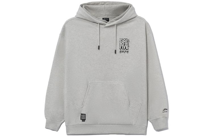 Li Ning Badfive Foam Fleece Lined Pullover Sweatshirt Unisex Gray AWDRF95-4 XXXL