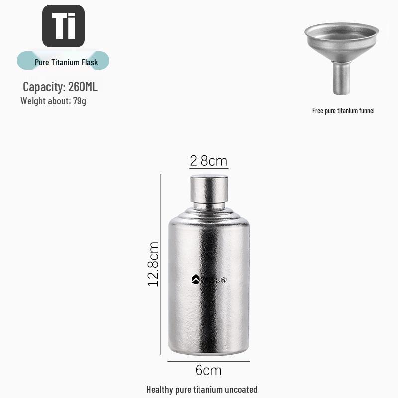 High-Capacity Pure Titanium Portable Baijiu Flask – Exquisite Outdoor Liquor Bottle