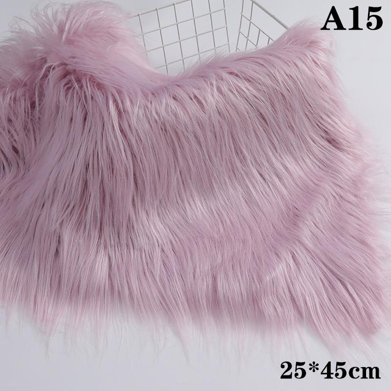 Material Lung din Blană Falsă 25X45Cm Pentru Lucru Manual Costum Animal Material Blană Păr Păpușă DIY Păr Lung Pluș Material de Cusut