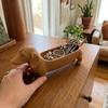 Plastic Dachshund Storage Tray Animal Catchall Tray for Entryway Sausage Dog Planter  Home Craft
