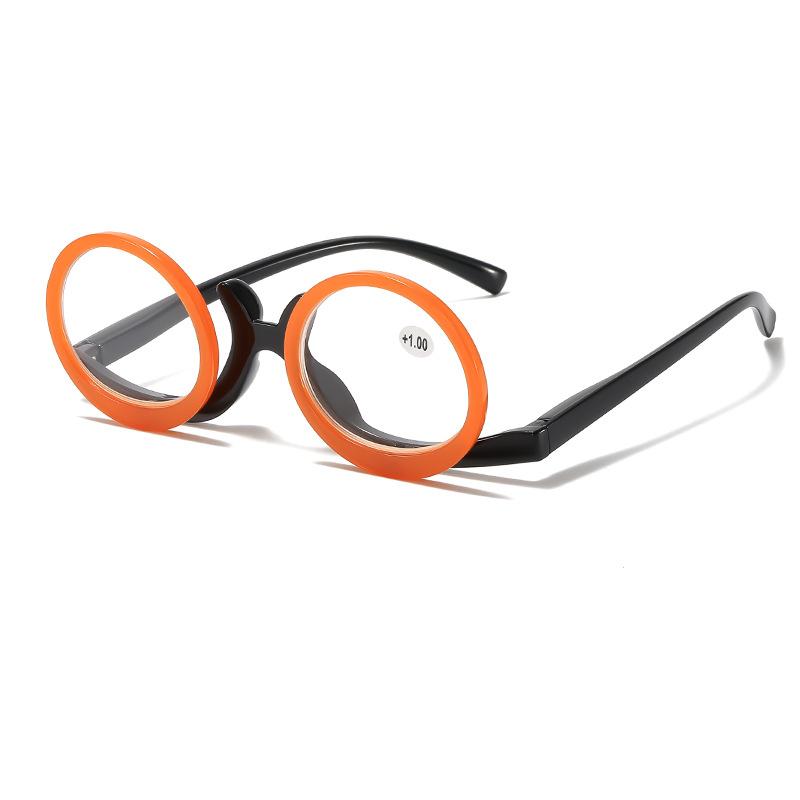 

Разноцветная оправа Откидные очки для макияжа и чтения, Цельные откидные очки для макияжа, Очки для макияжа и чтения с пружинными дужками 2145 4 оранжевый