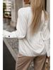 2024 Autumn Women's V-Neck Long Sleeve Button Shirt Top