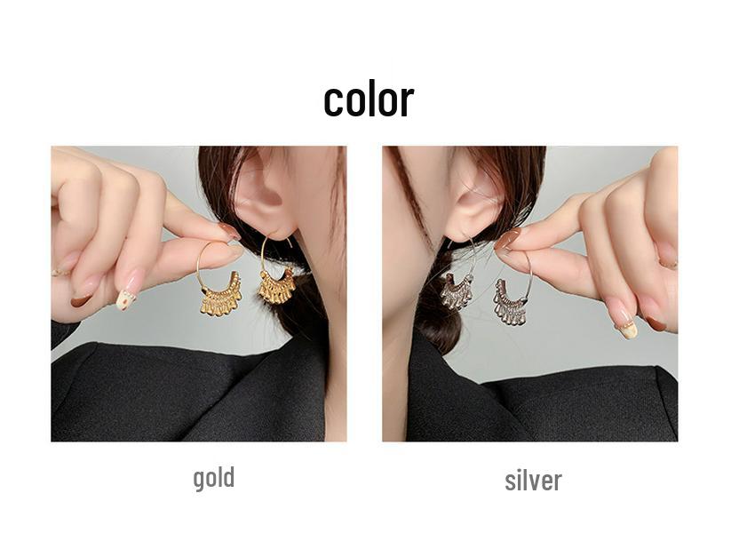 Elegant Light Luxury Real Gold-Plated Copper Stud Earrings - European & American Style for Women