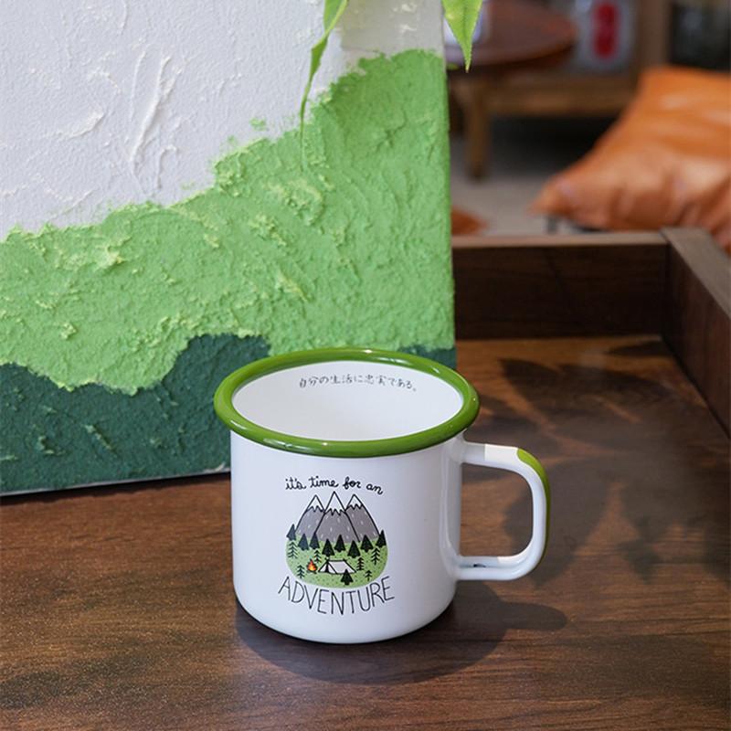 Outdoor Back To Ancients Creative Enamel Camping Mug 300ml Metal Enamel Coffee Tea Camping Hiking Backpacking Fishing Picnic