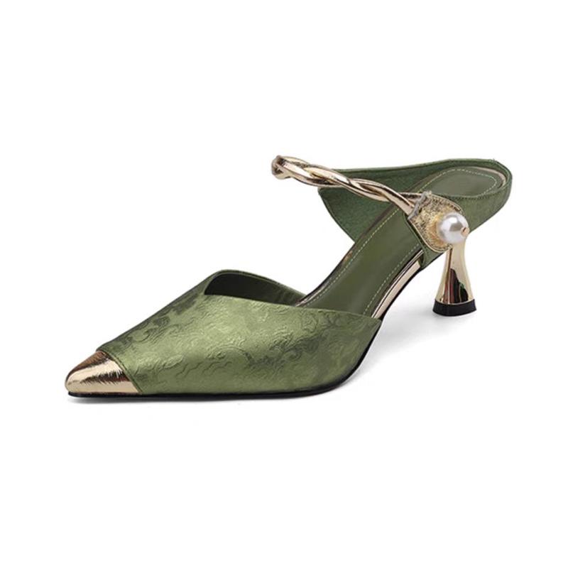 Fashion Elegant Women Slippers Pointed Toe Sexy High Heeled Shoes Fashion Woman Sandals 2025 Designer Pumps New Luxury Zapatos De Mujer