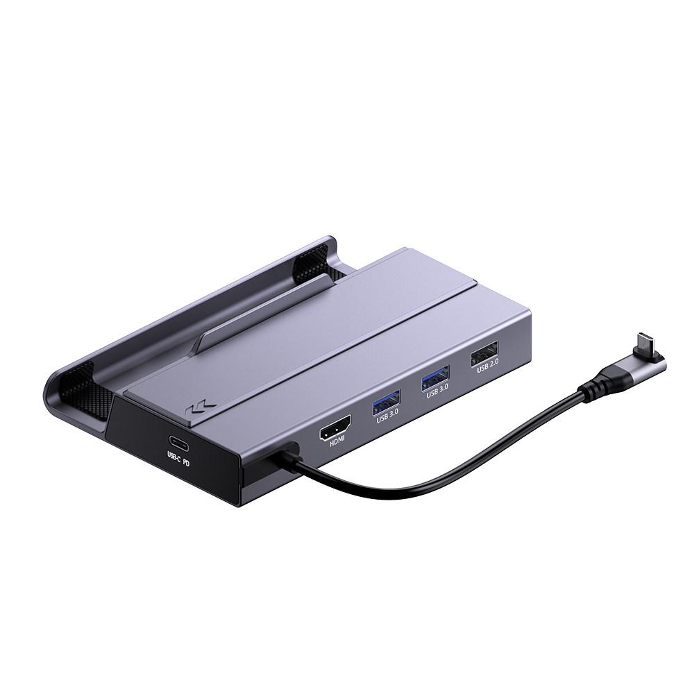 Type C 7in1 Hub M.2 SSD Dock Stand for Steam Deck Nintendo Switch 4K60Hz Gigabit LAN 100W PD Charging Docking Station